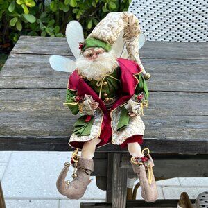 Mark Roberts Toy Maker Fairy Santa Claus Elf with Tools Hammer Screwdriver 16"
